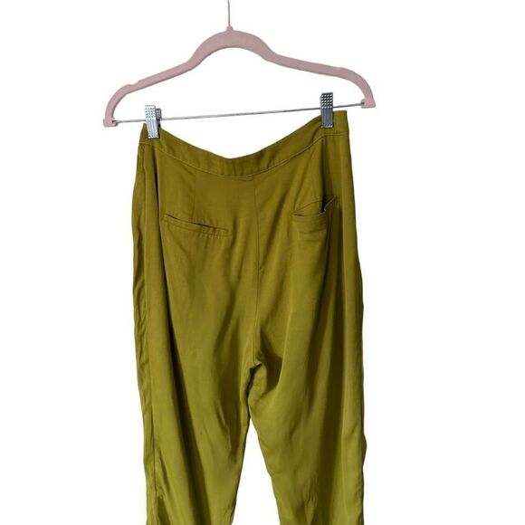 LPA Button & Zip Fly No Belt Loops Pleated Trouser Pants Green Size Small - Picture 5 of 10